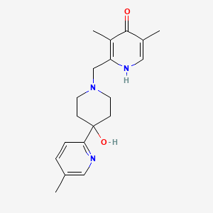 molecular formula C19H25N3O2 B5371448 2-{[4-hydroxy-4-(5-methylpyridin-2-yl)piperidin-1-yl]methyl}-3,5-dimethylpyridin-4(1H)-one 