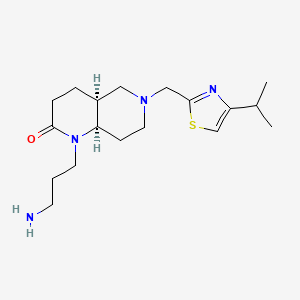 molecular formula C18H30N4OS B5371453 rel-(4aS,8aR)-1-(3-aminopropyl)-6-[(4-isopropyl-1,3-thiazol-2-yl)methyl]octahydro-1,6-naphthyridin-2(1H)-one dihydrochloride 