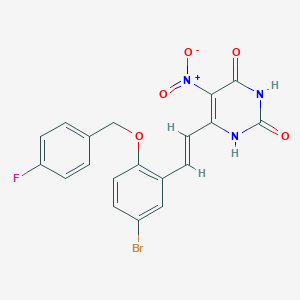 molecular formula C19H13BrFN3O5 B5371455 6-(2-{5-bromo-2-[(4-fluorobenzyl)oxy]phenyl}vinyl)-5-nitro-2,4(1H,3H)-pyrimidinedione 