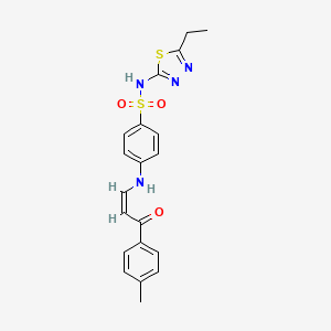 molecular formula C20H20N4O3S2 B5371469 N-(5-ethyl-1,3,4-thiadiazol-2-yl)-4-{[3-(4-methylphenyl)-3-oxo-1-propen-1-yl]amino}benzenesulfonamide 