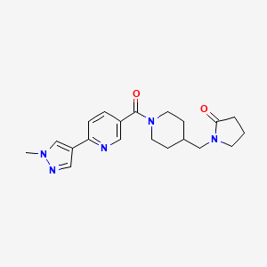 molecular formula C20H25N5O2 B5371548 1-[(1-{[6-(1-methyl-1H-pyrazol-4-yl)pyridin-3-yl]carbonyl}piperidin-4-yl)methyl]pyrrolidin-2-one 