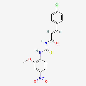 molecular formula C17H14ClN3O4S B5371549 3-(4-chlorophenyl)-N-{[(2-methoxy-4-nitrophenyl)amino]carbonothioyl}acrylamide 