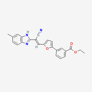 molecular formula C24H19N3O3 B5371559 ethyl 3-{5-[2-cyano-2-(6-methyl-1H-benzimidazol-2-yl)vinyl]-2-furyl}benzoate 