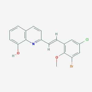 molecular formula C18H13BrClNO2 B5371576 2-[2-(3-bromo-5-chloro-2-methoxyphenyl)vinyl]-8-quinolinol 