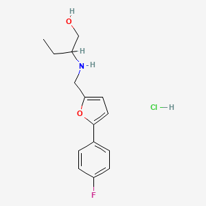 molecular formula C15H19ClFNO2 B5371587 2-({[5-(4-fluorophenyl)-2-furyl]methyl}amino)-1-butanol hydrochloride 