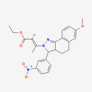 ethyl 3-[7-methoxy-3-(3-nitrophenyl)-3,3a,4,5-tetrahydro-2H-benzo[g]indazol-2-yl]-2-butenoate