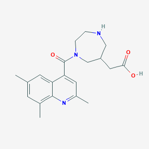 molecular formula C20H25N3O3 B5371612 {1-[(2,6,8-trimethylquinolin-4-yl)carbonyl]-1,4-diazepan-6-yl}acetic acid 