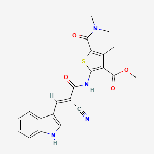 methyl 2-{[2-cyano-3-(2-methyl-1H-indol-3-yl)acryloyl]amino}-5-[(dimethylamino)carbonyl]-4-methyl-3-thiophenecarboxylate