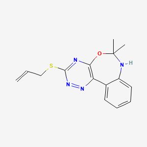 molecular formula C15H16N4OS B5371665 3-(allylthio)-6,6-dimethyl-6,7-dihydro[1,2,4]triazino[5,6-d][3,1]benzoxazepine 