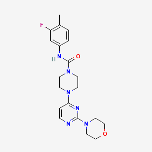 N-(3-fluoro-4-methylphenyl)-4-[2-(4-morpholinyl)-4-pyrimidinyl]-1-piperazinecarboxamide