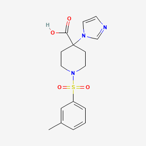 4-(1H-imidazol-1-yl)-1-[(3-methylphenyl)sulfonyl]piperidine-4-carboxylic acid