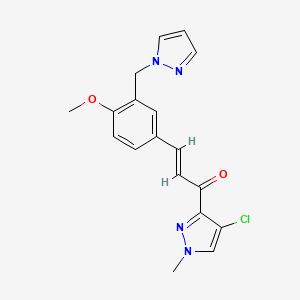 molecular formula C18H17ClN4O2 B5371709 1-(4-chloro-1-methyl-1H-pyrazol-3-yl)-3-[4-methoxy-3-(1H-pyrazol-1-ylmethyl)phenyl]-2-propen-1-one 