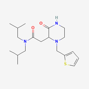 molecular formula C19H31N3O2S B5371721 N,N-diisobutyl-2-[3-oxo-1-(2-thienylmethyl)-2-piperazinyl]acetamide 