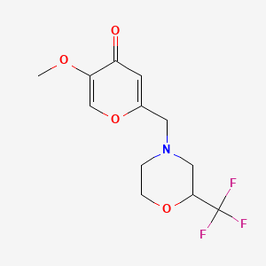 5-methoxy-2-{[2-(trifluoromethyl)morpholin-4-yl]methyl}-4H-pyran-4-one