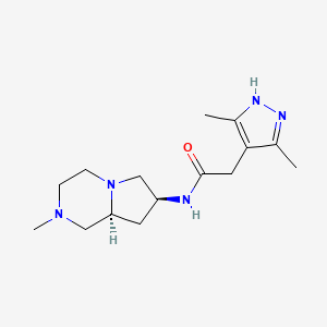 2-(3,5-dimethyl-1H-pyrazol-4-yl)-N-[(7S,8aS)-2-methyloctahydropyrrolo[1,2-a]pyrazin-7-yl]acetamide