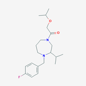 molecular formula C20H31FN2O2 B5371743 1-(4-fluorobenzyl)-4-(isopropoxyacetyl)-2-isopropyl-1,4-diazepane 