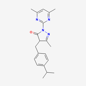 molecular formula C20H24N4O B5371761 2-(4,6-dimethyl-2-pyrimidinyl)-4-(4-isopropylbenzyl)-5-methyl-2,4-dihydro-3H-pyrazol-3-one 