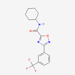 molecular formula C16H16F3N3O2 B5371795 N-cyclohexyl-3-[3-(trifluoromethyl)phenyl]-1,2,4-oxadiazole-5-carboxamide 