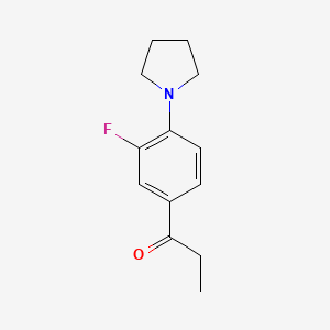 molecular formula C13H16FNO B5371804 1-[3-fluoro-4-(1-pyrrolidinyl)phenyl]-1-propanone 