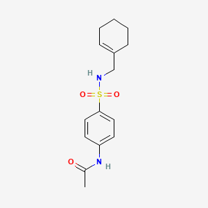 molecular formula C15H20N2O3S B5371843 N-(4-{[(1-cyclohexen-1-ylmethyl)amino]sulfonyl}phenyl)acetamide 