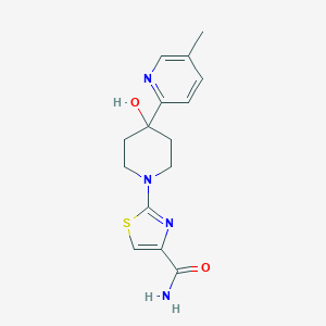 molecular formula C15H18N4O2S B5371848 2-[4-hydroxy-4-(5-methylpyridin-2-yl)piperidin-1-yl]-1,3-thiazole-4-carboxamide 