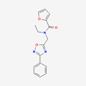 molecular formula C16H15N3O3 B5371850 N-ethyl-N-[(3-phenyl-1,2,4-oxadiazol-5-yl)methyl]-2-furamide 