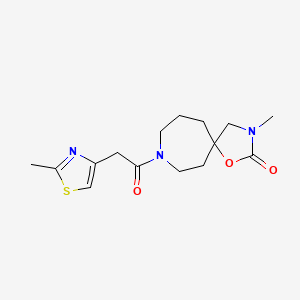 molecular formula C15H21N3O3S B5371854 3-methyl-8-[(2-methyl-1,3-thiazol-4-yl)acetyl]-1-oxa-3,8-diazaspiro[4.6]undecan-2-one 