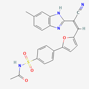 N-[(4-{5-[2-cyano-2-(6-methyl-1H-benzimidazol-2-yl)vinyl]-2-furyl}phenyl)sulfonyl]acetamide