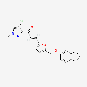 1-(4-chloro-1-methyl-1H-pyrazol-3-yl)-3-{5-[(2,3-dihydro-1H-inden-5-yloxy)methyl]-2-furyl}-2-propen-1-one