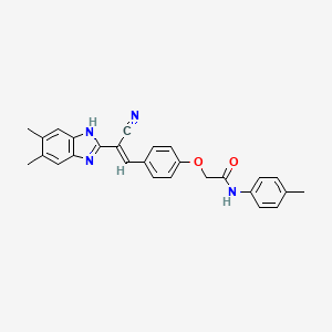 2-{4-[2-cyano-2-(5,6-dimethyl-1H-benzimidazol-2-yl)vinyl]phenoxy}-N-(4-methylphenyl)acetamide