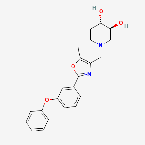 (3S*,4S*)-1-{[5-methyl-2-(3-phenoxyphenyl)-1,3-oxazol-4-yl]methyl}piperidine-3,4-diol