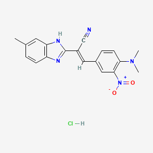 molecular formula C19H18ClN5O2 B5371979 3-[4-(dimethylamino)-3-nitrophenyl]-2-(6-methyl-1H-benzimidazol-2-yl)acrylonitrile hydrochloride 