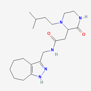 N-(1,4,5,6,7,8-hexahydrocyclohepta[c]pyrazol-3-ylmethyl)-2-[1-(3-methylbutyl)-3-oxo-2-piperazinyl]acetamide