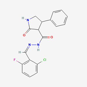 molecular formula C18H15ClFN3O2 B5372008 N'-(2-chloro-6-fluorobenzylidene)-2-oxo-4-phenyl-3-pyrrolidinecarbohydrazide 