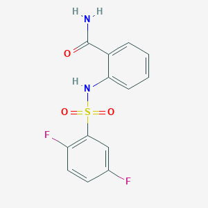 molecular formula C13H10F2N2O3S B5372020 2-{[(2,5-difluorophenyl)sulfonyl]amino}benzamide 