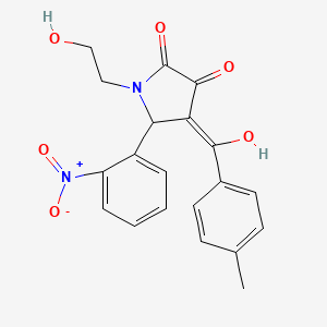 molecular formula C20H18N2O6 B5372037 3-hydroxy-1-(2-hydroxyethyl)-4-(4-methylbenzoyl)-5-(2-nitrophenyl)-1,5-dihydro-2H-pyrrol-2-one 