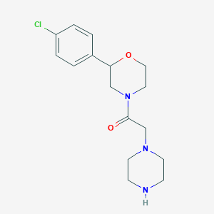 molecular formula C16H22ClN3O2 B5372070 2-(4-chlorophenyl)-4-(1-piperazinylacetyl)morpholine hydrochloride 