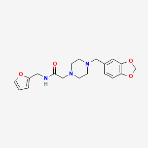 molecular formula C19H23N3O4 B5372079 2-[4-(1,3-benzodioxol-5-ylmethyl)-1-piperazinyl]-N-(2-furylmethyl)acetamide 