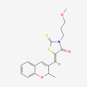 3-(3-methoxypropyl)-5-[(2-methyl-2H-chromen-3-yl)methylene]-2-thioxo-1,3-thiazolidin-4-one