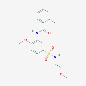 N-(2-methoxy-5-{[(2-methoxyethyl)amino]sulfonyl}phenyl)-2-methylbenzamide