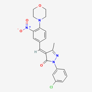 2-(3-chlorophenyl)-5-methyl-4-[4-(4-morpholinyl)-3-nitrobenzylidene]-2,4-dihydro-3H-pyrazol-3-one