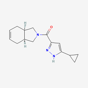 molecular formula C15H19N3O B5372167 (3aR*,7aS*)-2-[(3-cyclopropyl-1H-pyrazol-5-yl)carbonyl]-2,3,3a,4,7,7a-hexahydro-1H-isoindole 