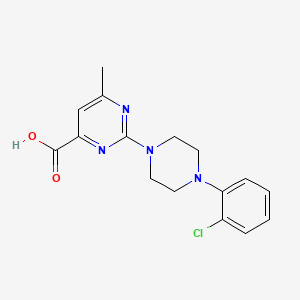 2-[4-(2-chlorophenyl)-1-piperazinyl]-6-methyl-4-pyrimidinecarboxylic acid