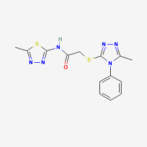 2-[(5-methyl-4-phenyl-4H-1,2,4-triazol-3-yl)thio]-N-(5-methyl-1,3,4-thiadiazol-2-yl)acetamide