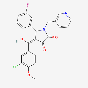 molecular formula C24H18ClFN2O4 B5372188 4-(3-chloro-4-methoxybenzoyl)-5-(3-fluorophenyl)-3-hydroxy-1-(3-pyridinylmethyl)-1,5-dihydro-2H-pyrrol-2-one 