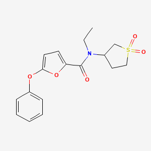 molecular formula C17H19NO5S B5372201 N-(1,1-dioxidotetrahydro-3-thienyl)-N-ethyl-5-phenoxy-2-furamide 