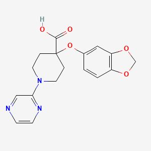 4-(1,3-benzodioxol-5-yloxy)-1-pyrazin-2-ylpiperidine-4-carboxylic acid