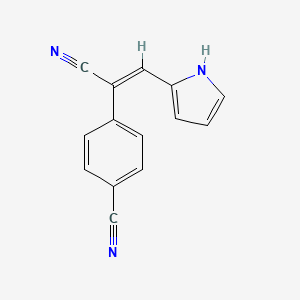 molecular formula C14H9N3 B5372264 4-[1-cyano-2-(1H-pyrrol-2-yl)vinyl]benzonitrile 