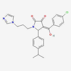 4-(4-chlorobenzoyl)-3-hydroxy-1-[3-(1H-imidazol-1-yl)propyl]-5-(4-isopropylphenyl)-1,5-dihydro-2H-pyrrol-2-one