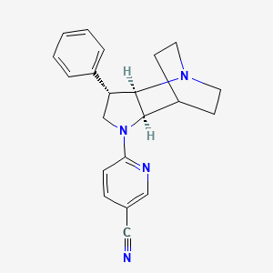 6-[(2R*,3S*,6R*)-3-phenyl-1,5-diazatricyclo[5.2.2.0~2,6~]undec-5-yl]nicotinonitrile